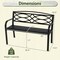 Costway Outdoor Bench 45.5" Patio Garden Bench with Backrest Curved Armrests for Backyard